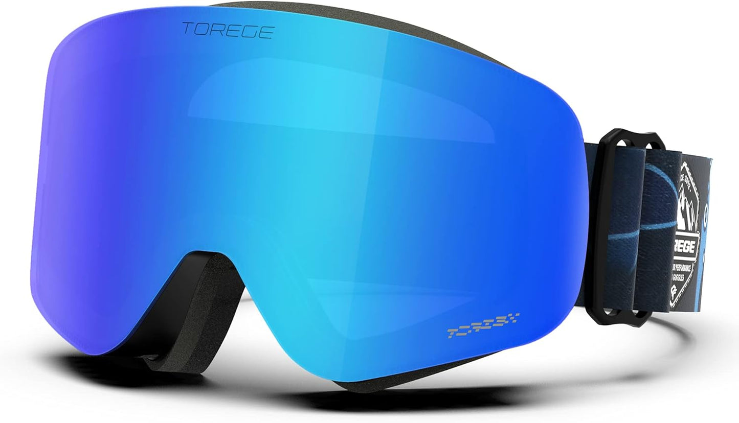 TOREGE Anti-Fog UV Snow Goggles - Clear Vision for All