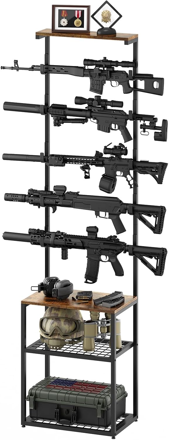 Indoor Gun Racks for Wall Mount Display Stand and Storage