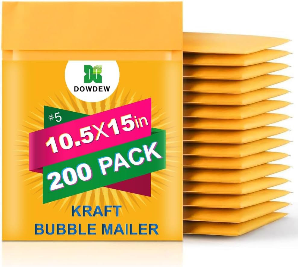 Kraft Bubble Mailers 200 Pack for Secure Shipping Needs