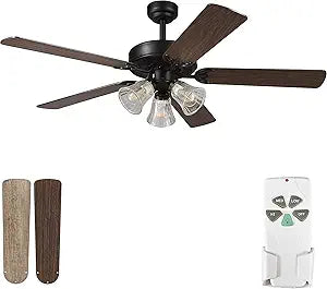 52 Inch Indoor Ceiling Fan with Light and Remote Control Features