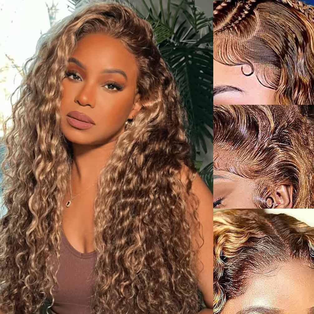 Highlight Lace Front Wig Human Hair 180 Density for Women