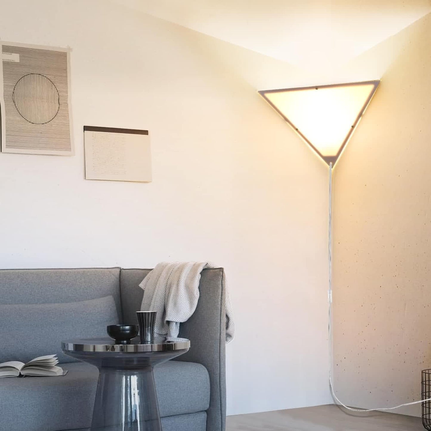 Corner Light with Switch for Living Room and Bedroom Use