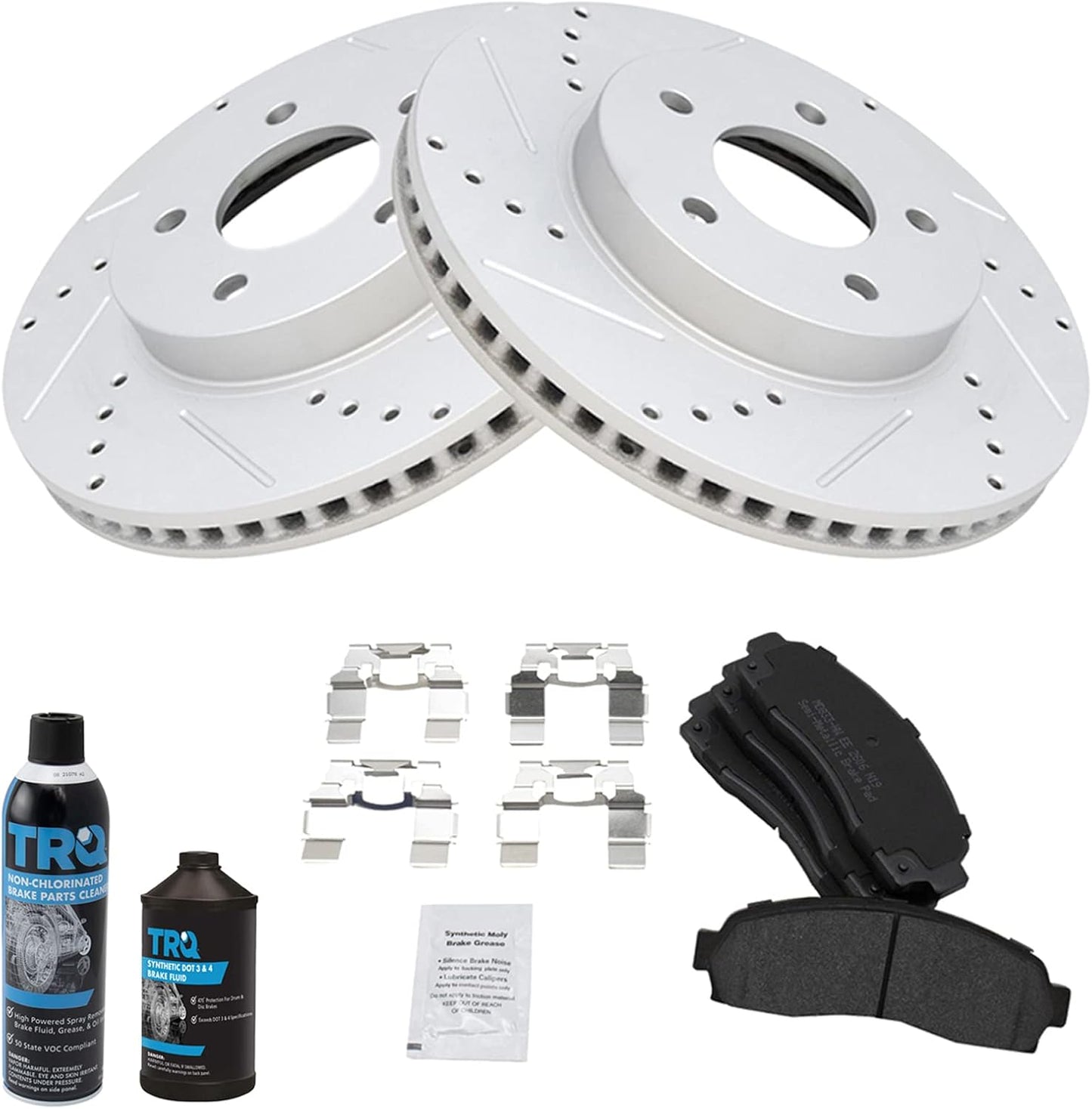 TRQ Front Brake Pad & Rotor Kit for 2005-2006 Chevrolet Equinox
