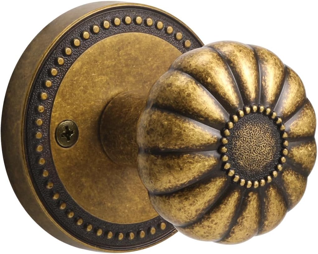 Antique Brass Door Knob Passage Knobs for Hall and Closet Use