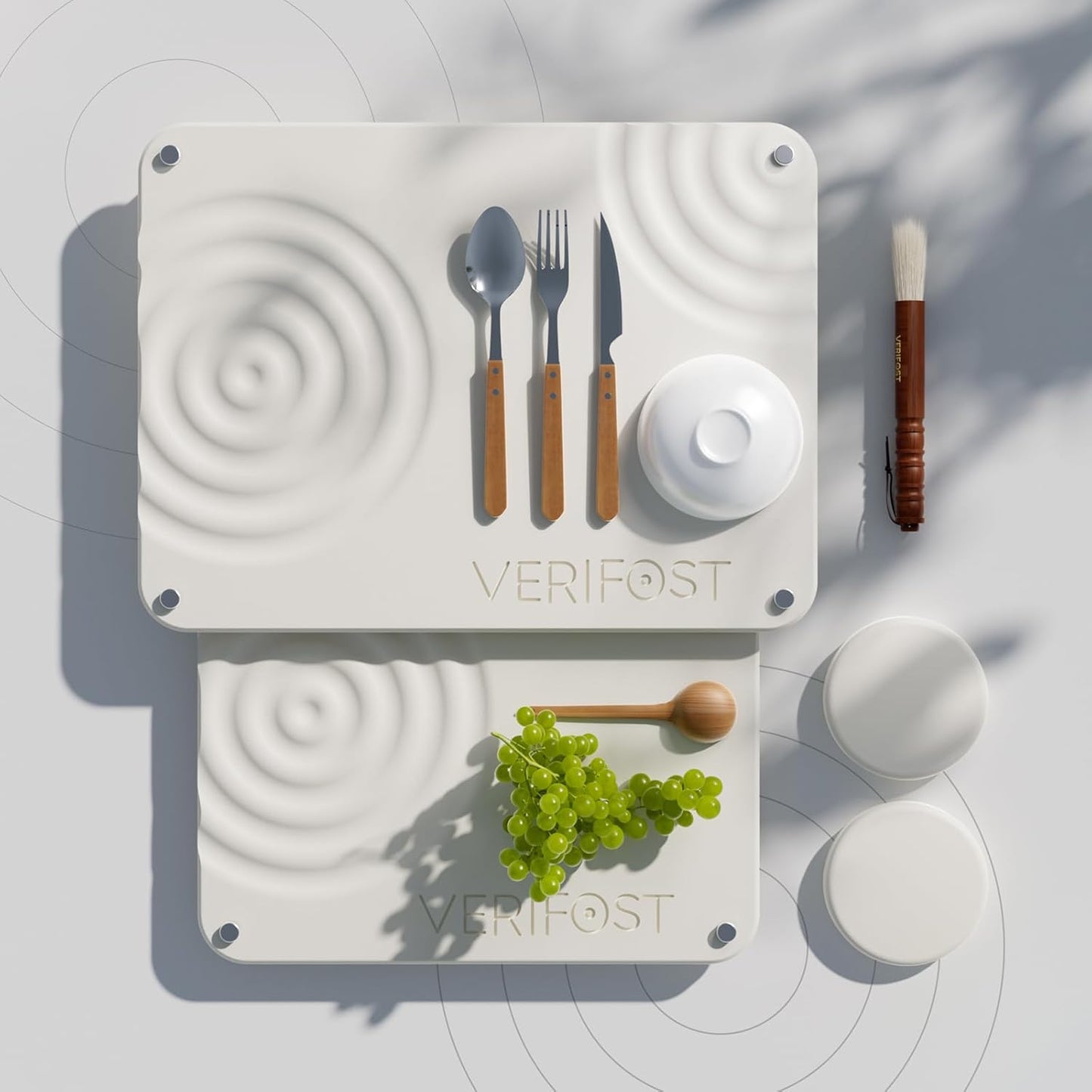 Pearl White 2PCs Large Drying Stone for Kitchen Counter Use
