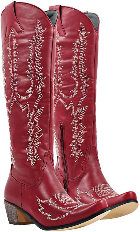 Yolkomo Cowboy Boots for Women: Stylish Red Western Cowgirl Footwear