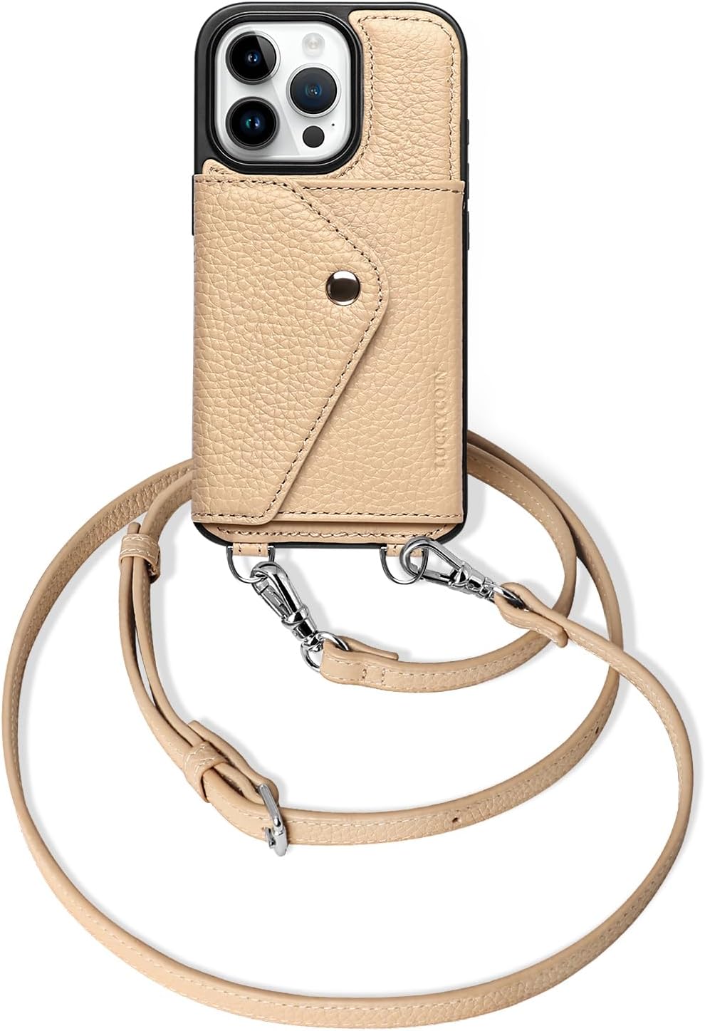 LUCKYCOIN iPhone 16 Pro Leather Wallet Case for Women Travel