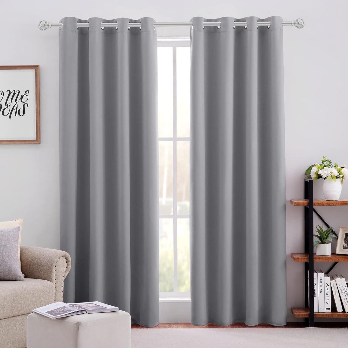 HOMEIDEAS Blackout Curtains for Bedroom 52 X 96 Inch Long Set