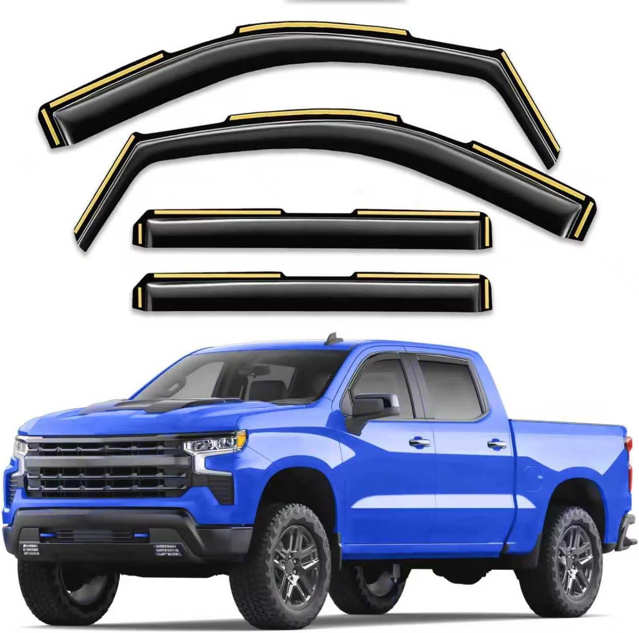 In-Channel Rain Guards for Chevy Silverado 1500 & GMC Sierra 1500