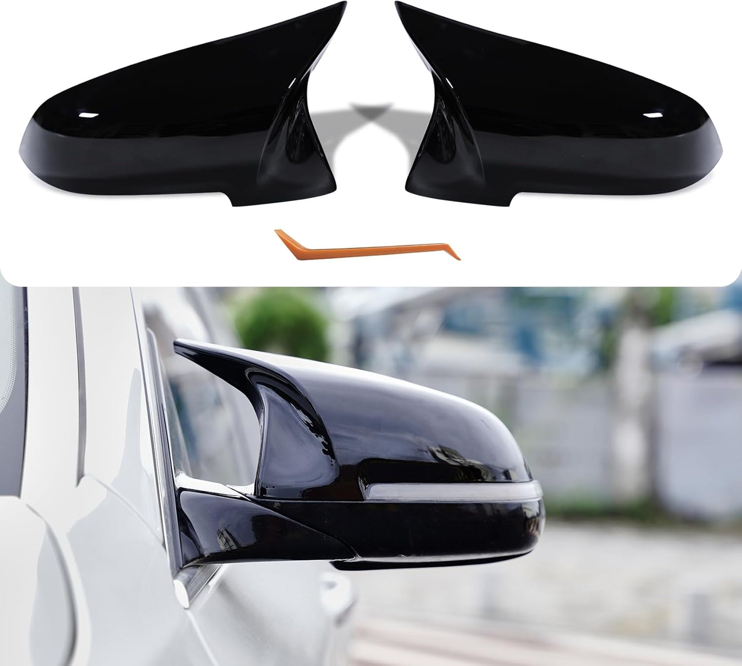 Mirror Caps for F10 - Durable Glossy Black Covers for 2014-2018