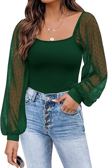 DOROSE Womens Mesh Long Sleeve Shirts for Casual Style Lovers