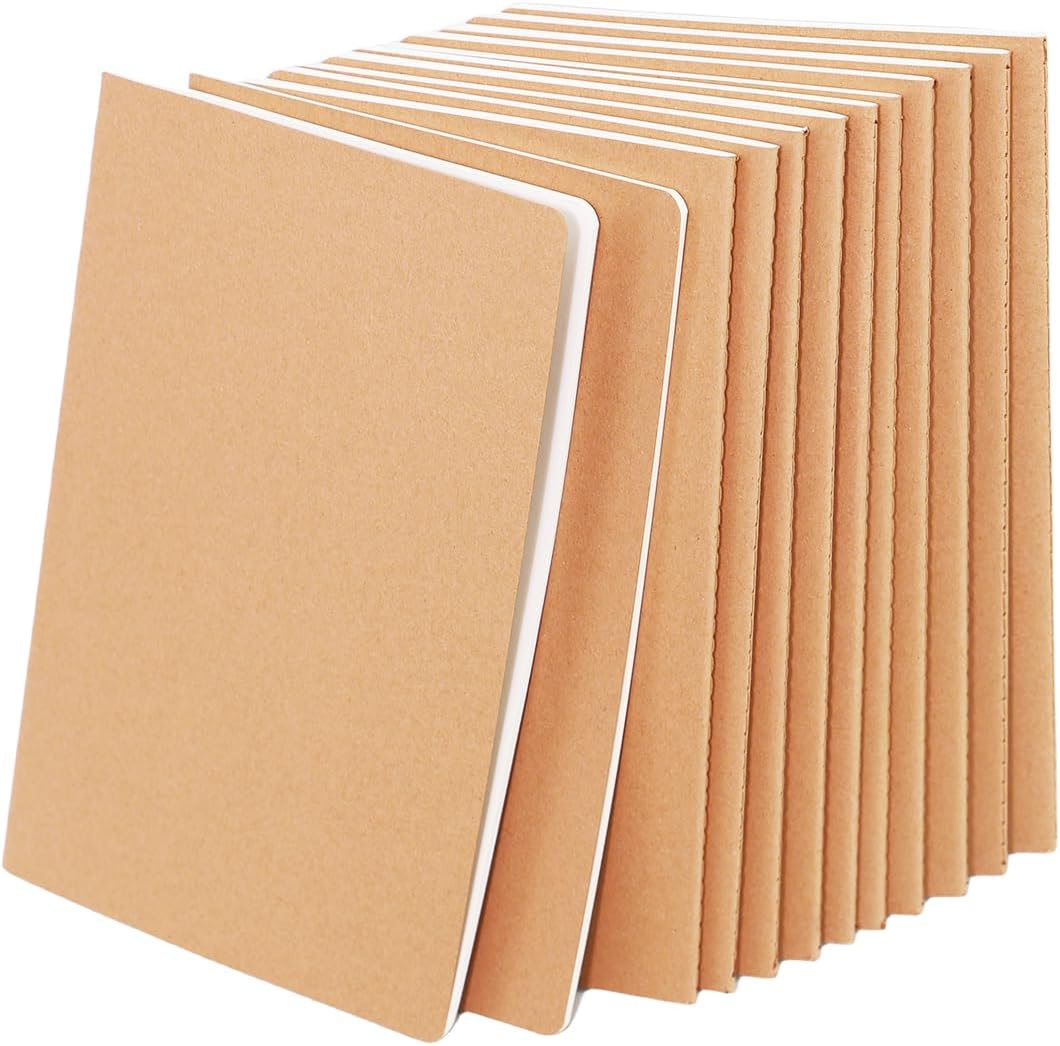 Kraft Cover Blank Notebooks Bulk Pack - 60 Pages
