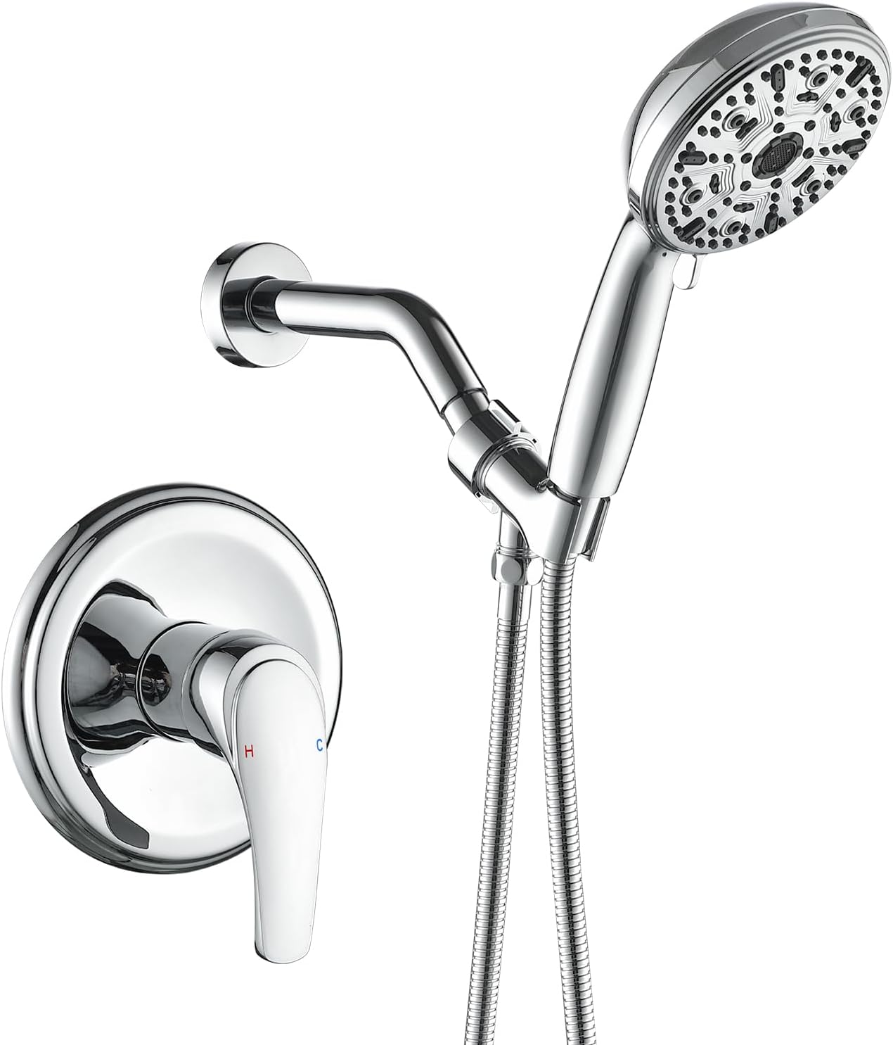 Single-Handle Shower Faucet Set with 10 Spray Modes for Comfort