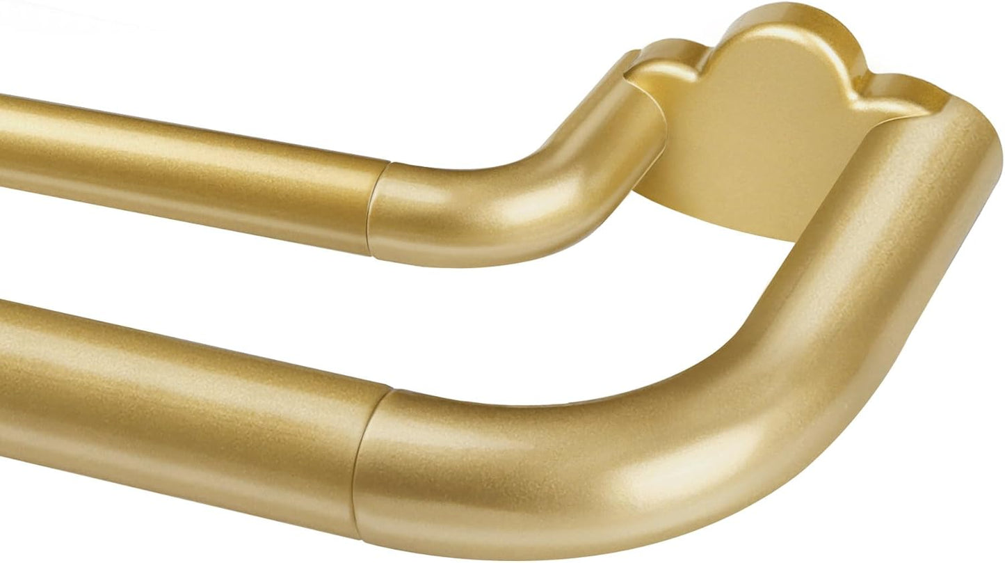 Double Curtain Rods for Windows 32 to 115 Inches - HOTOZON