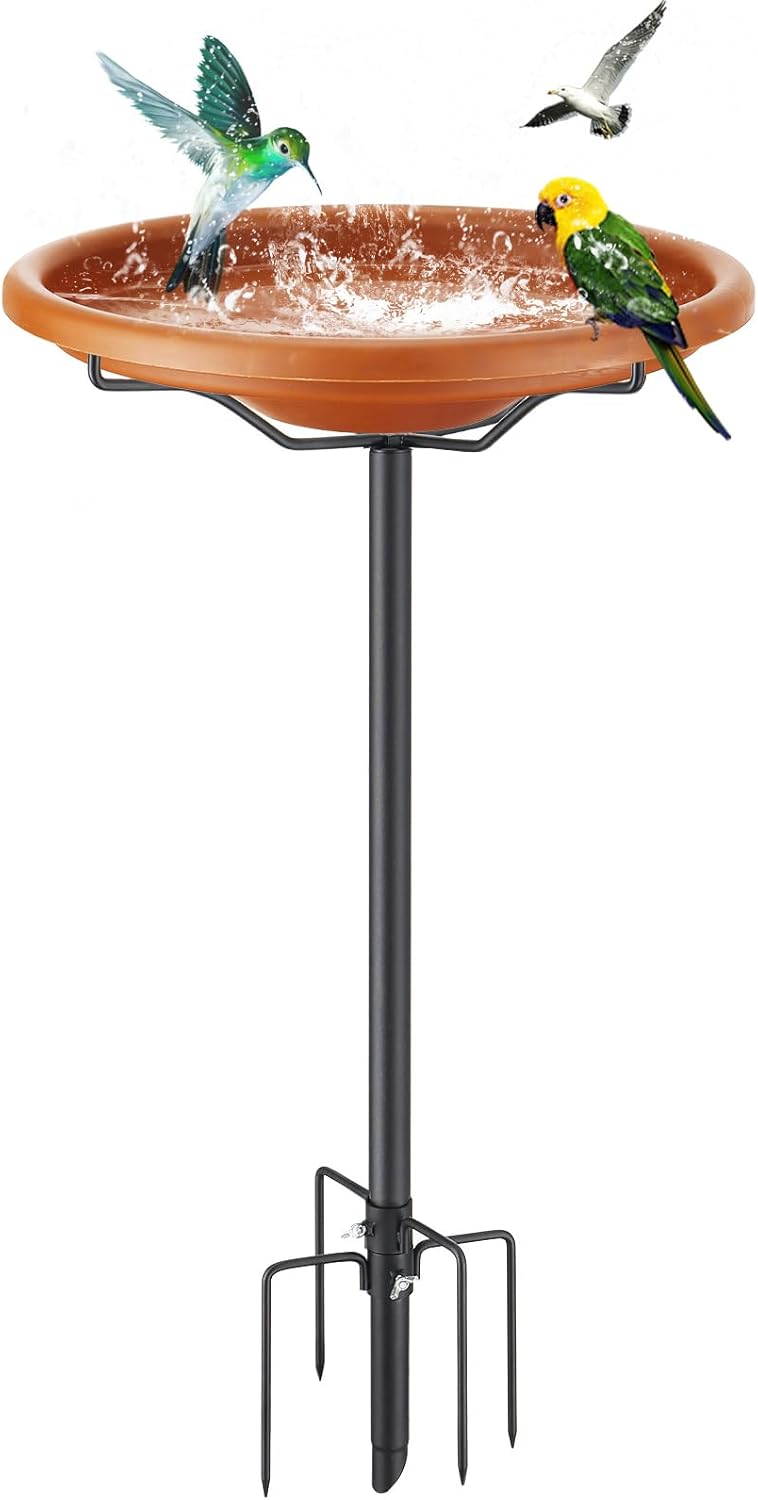32-inch Detachable Coconut Bird Bath - Spa & Birdfeeder