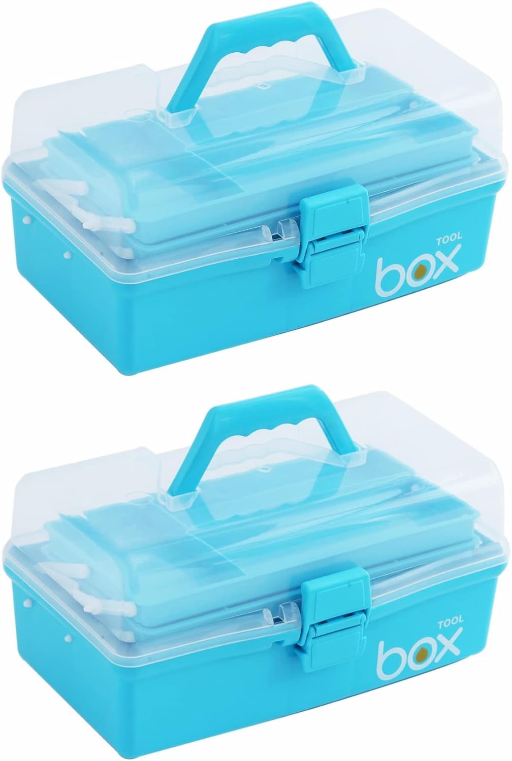 2PCS 12ft' Three-Layer Clear Art Box Organizer for Crafts
