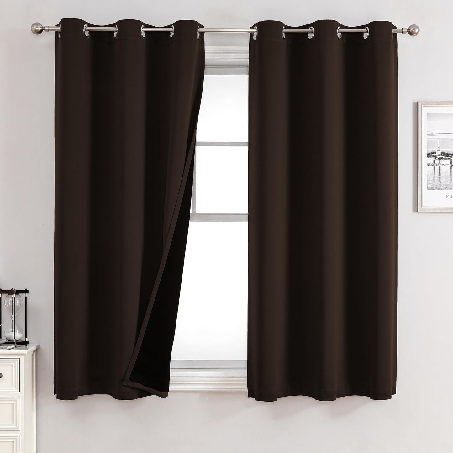 ChrisDowa 100% Blackout Curtains for Bedroom Total Blackout