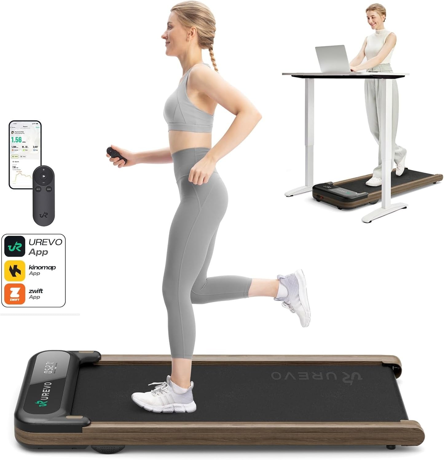 UREVO Desk Treadmill - Portable Double Shock Absorption