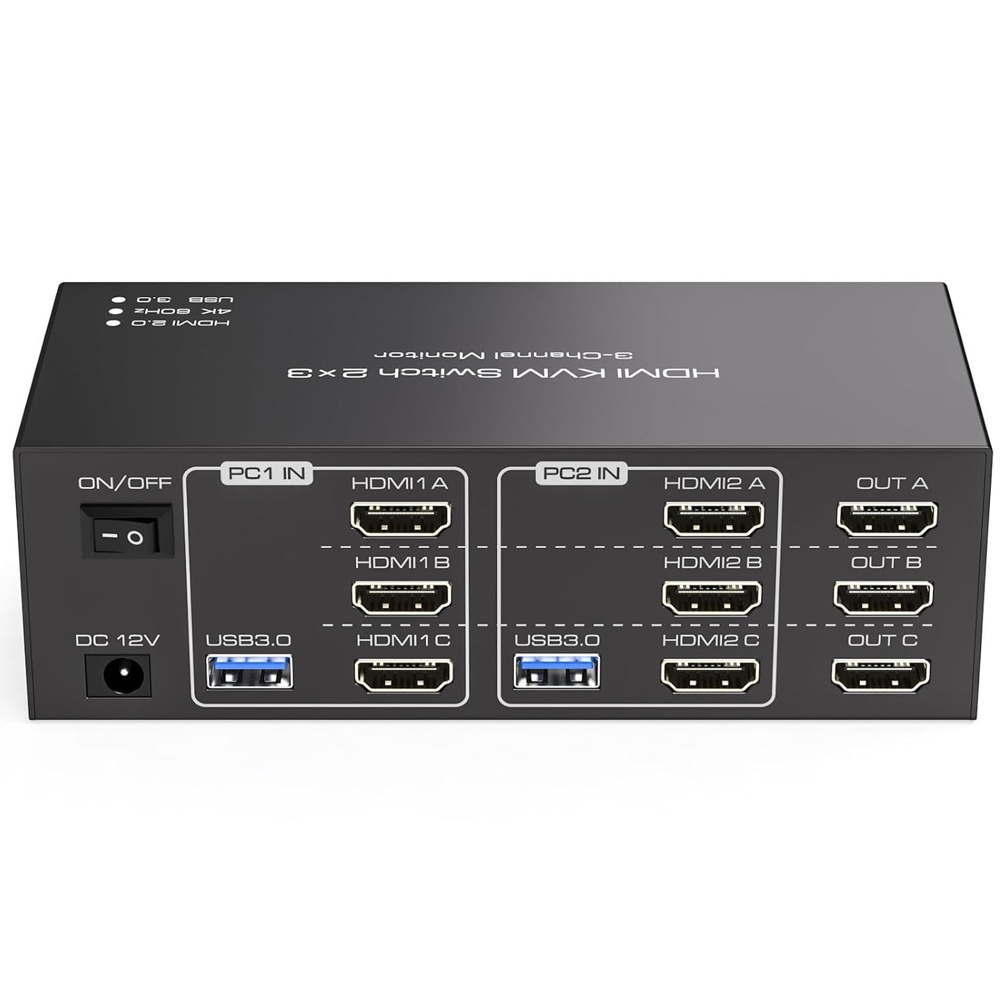 HDMI KVM Switch 3 Monitors 2 Computers for Seamless Sharing