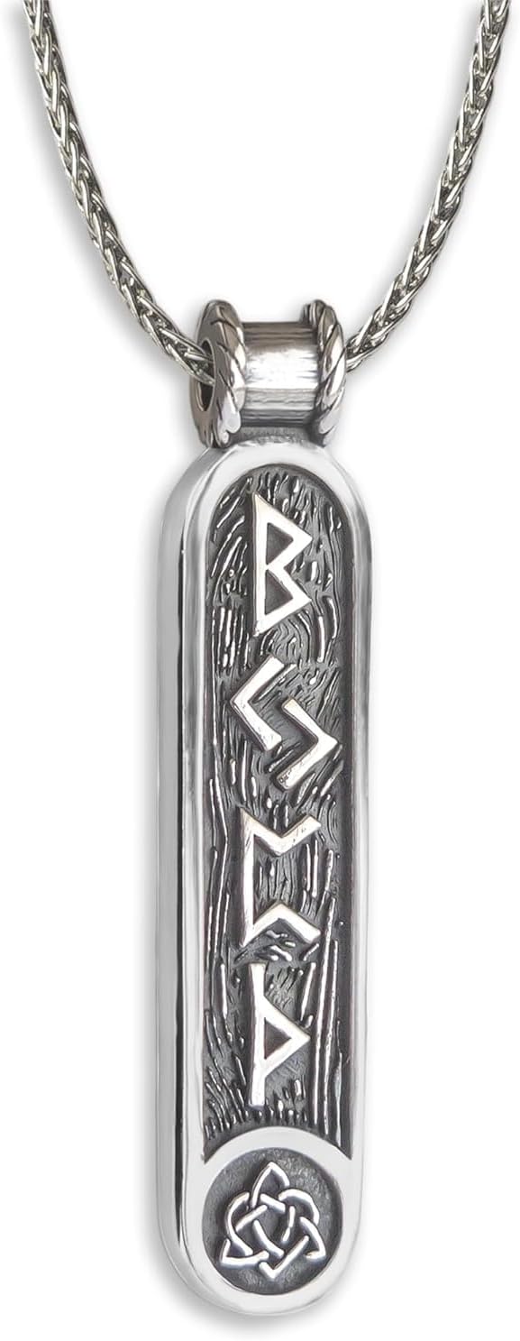 Viking Rune Formula Pendant Necklace - 925 Sterling Silver Amulet
