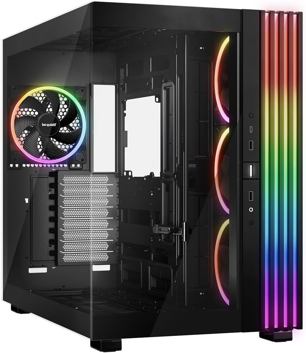 Light Base 900 FX Black PC Case with ARGB and Dual Chamber Design
