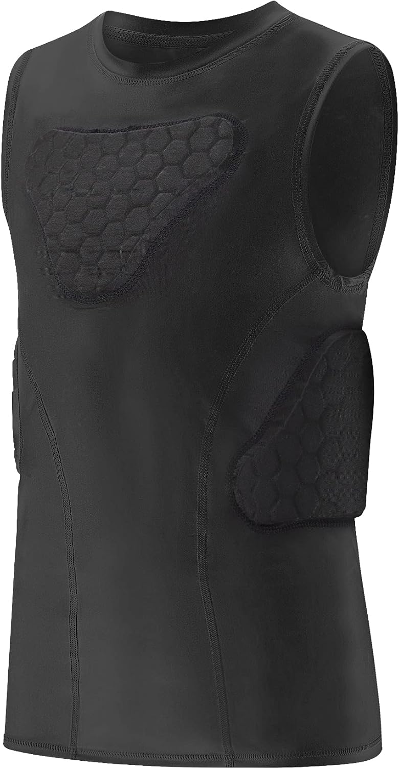 Youth Padded Compression Shirt Rib Protector for Football Gear