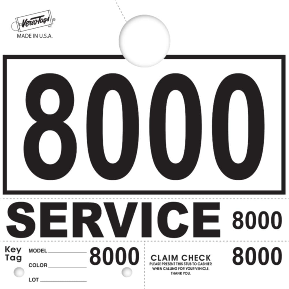 Service Dispatch Numbers RL78 Style Mirror Hang Tags for Vehicles