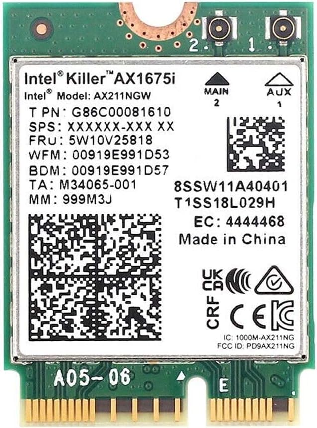 Killer Series Intel AX1675i WiFi 6E Gaming Adapter Upgrade
