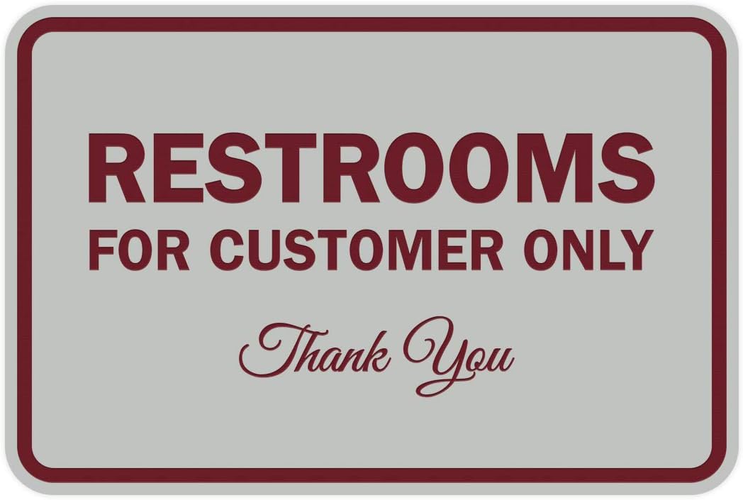 Classic Framed Restrooms for Customers Sign - Medium 5 Pack