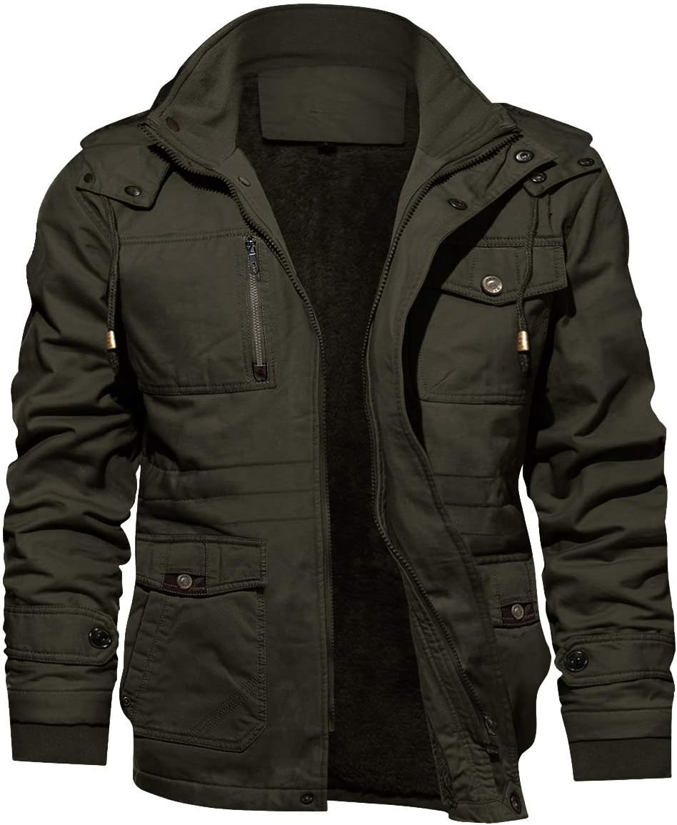 TACVASEN Men's Winter Jacket: Warm Fleece Lined Cargo Coat