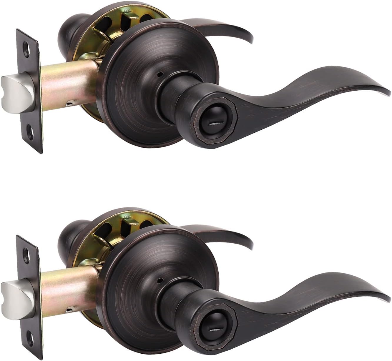KNOBWELL Bronze Door Knobs for Bedroom and Bathroom Privacy