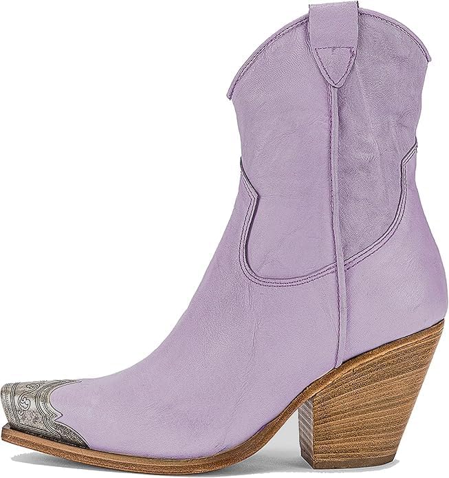Keleimusi Women's Western Cowgirl Ankle Boots for Stylish Comfort
