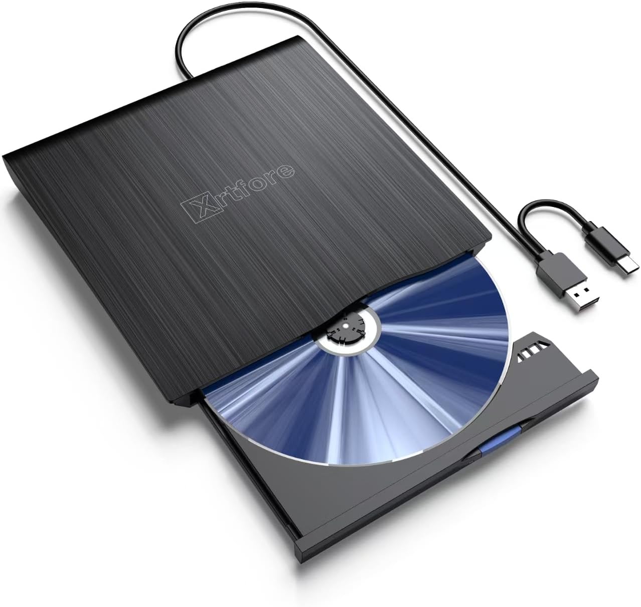 Portable CD/DVD Drive with Extended Cable: XRTFORE