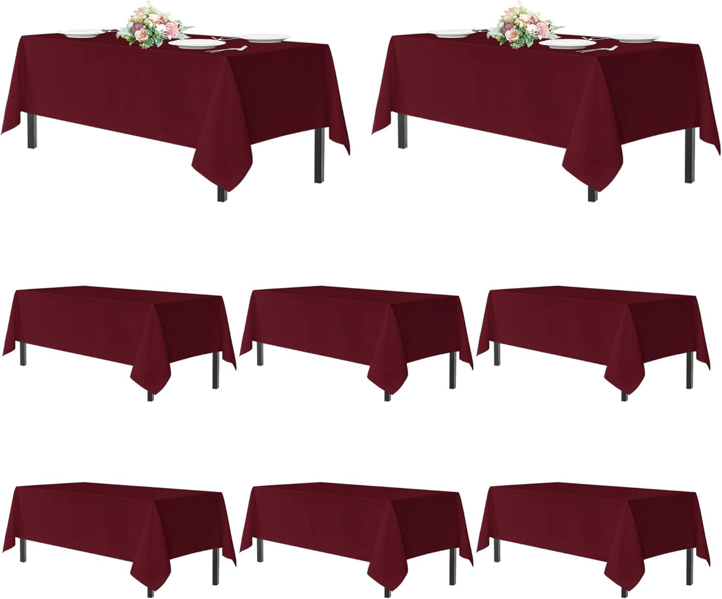 Sancua Tablecloths for 6 Foot Rectangle Tables - 8 Pack