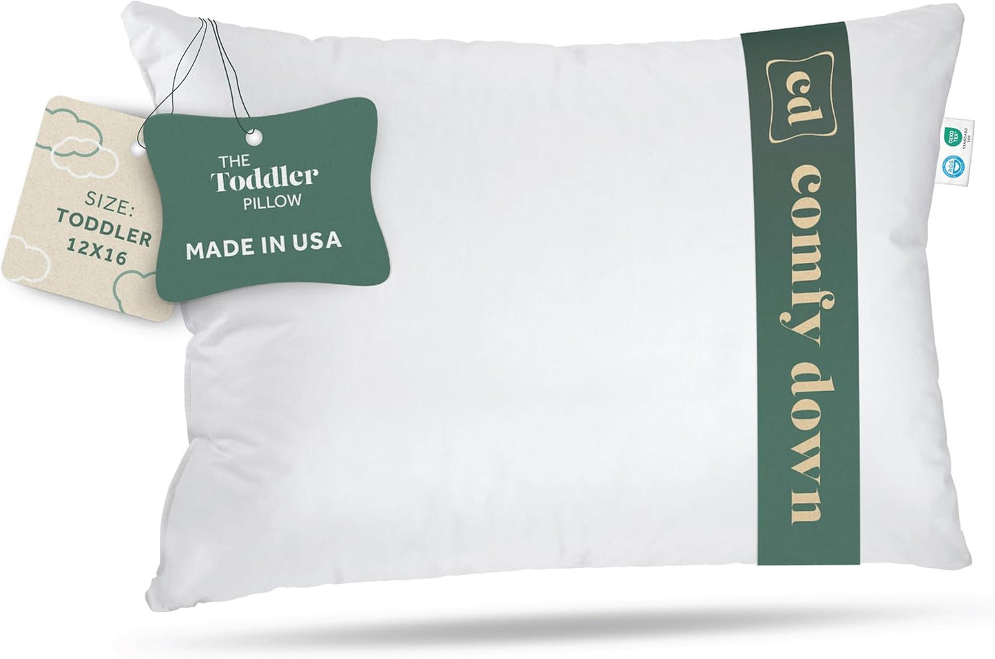 ComfyDown Toddler Pillow for Kids - Soft Goose Down Support