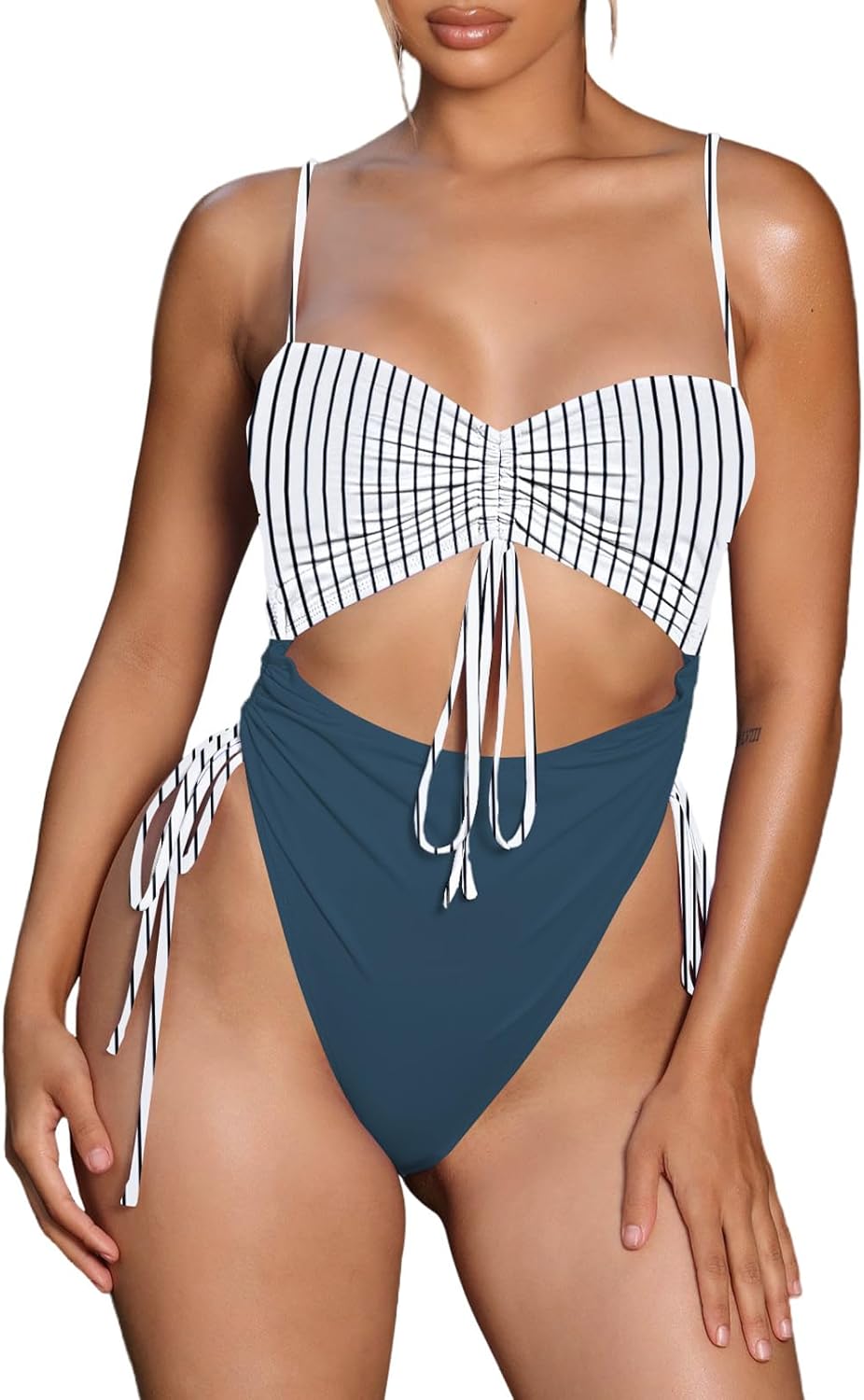 Viottiset Women's Cut Out Drawstring One Piece Swimsuit Review