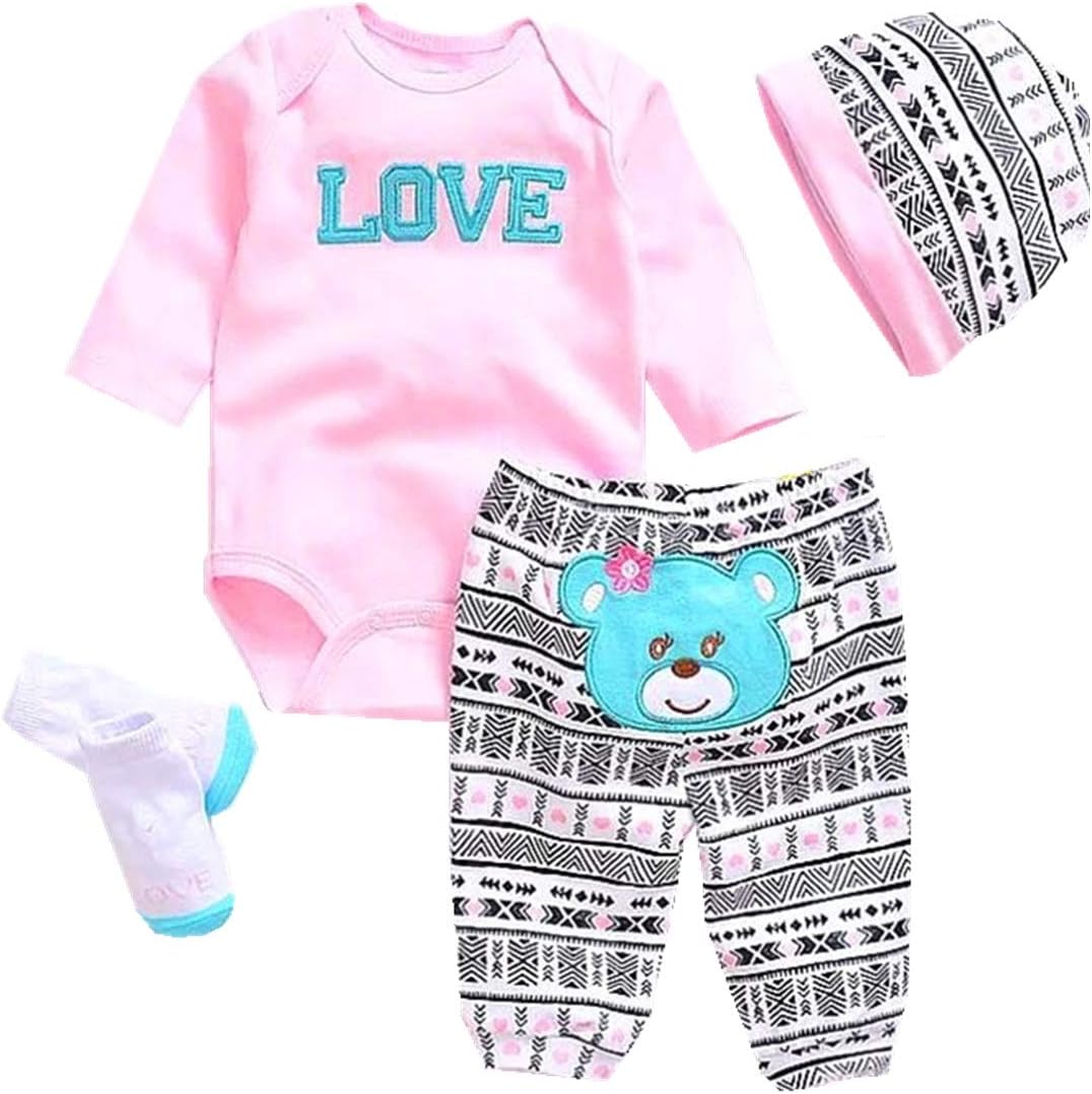 Pink Baby Outfits for 20-22 Reborn Dolls - NPK Baby Sets