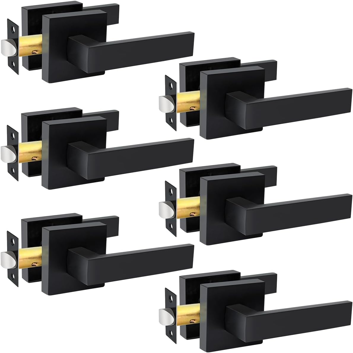 KAMOTA Passage Door Levers - Heavy-Duty Black Door Handles