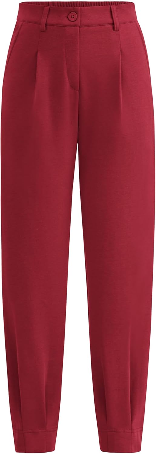 Trendy High Waisted Ankle Length Dress Pants for Women