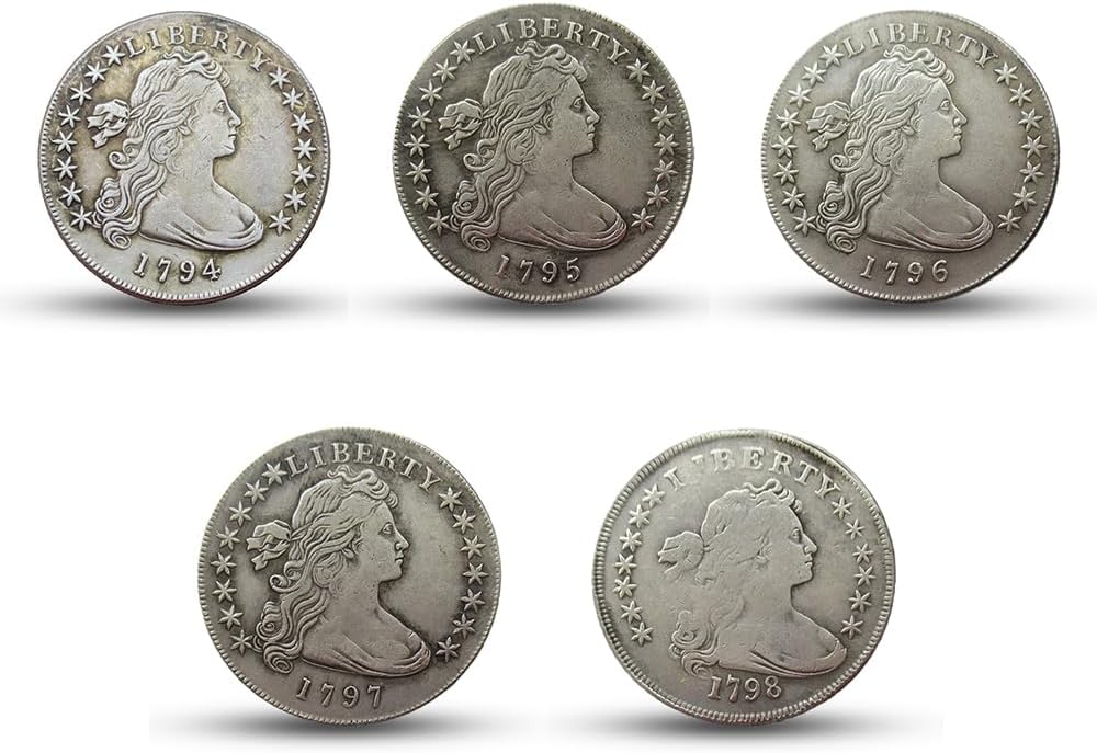 Draped Bust Dollar Set - Antique Silver Coins for Collectors