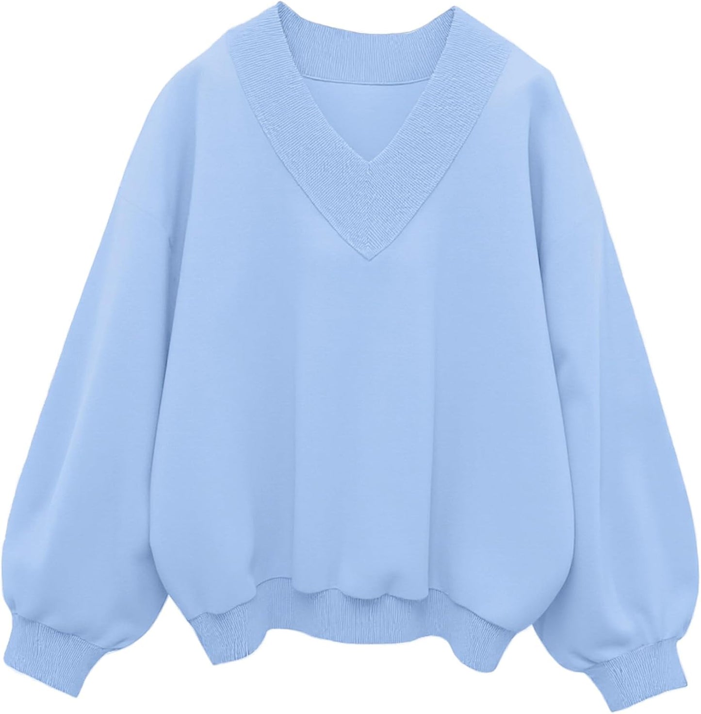 Hilinker Womens V Neck Oversized Sweatshirts for Casual Style