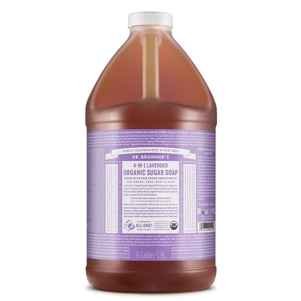 Dr. Bronner's Organic Sugar Soap: Lavender 64 Ounce Cleanser