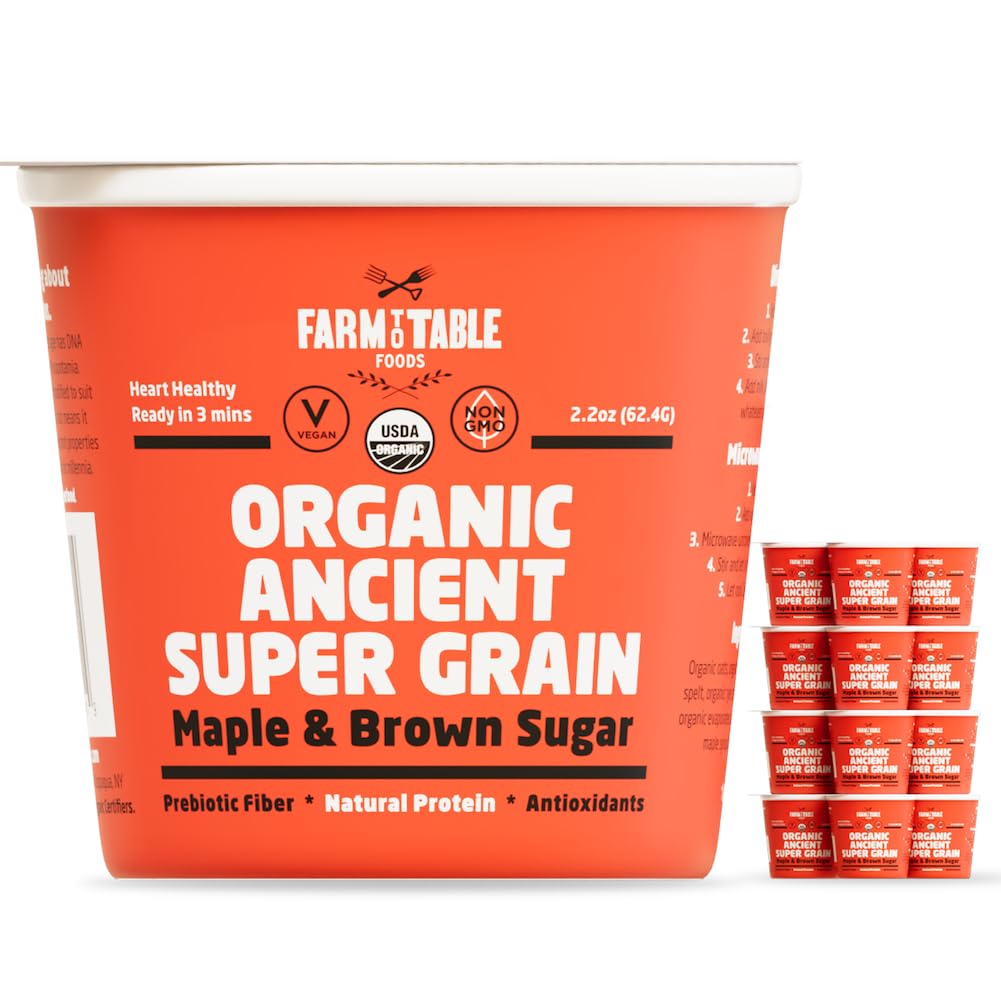 Organic Ancient Super Grain Oatmeal Cups - Maple & Brown Sugar