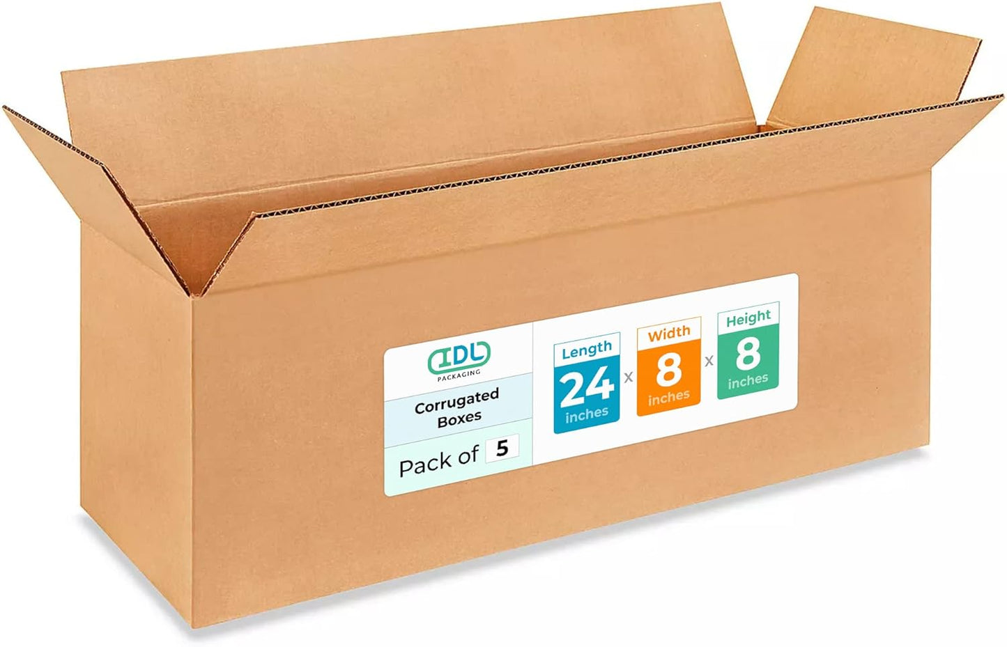 Long Moving & Shipping Boxes 24 x 8 x 8 inches - 5-Pack