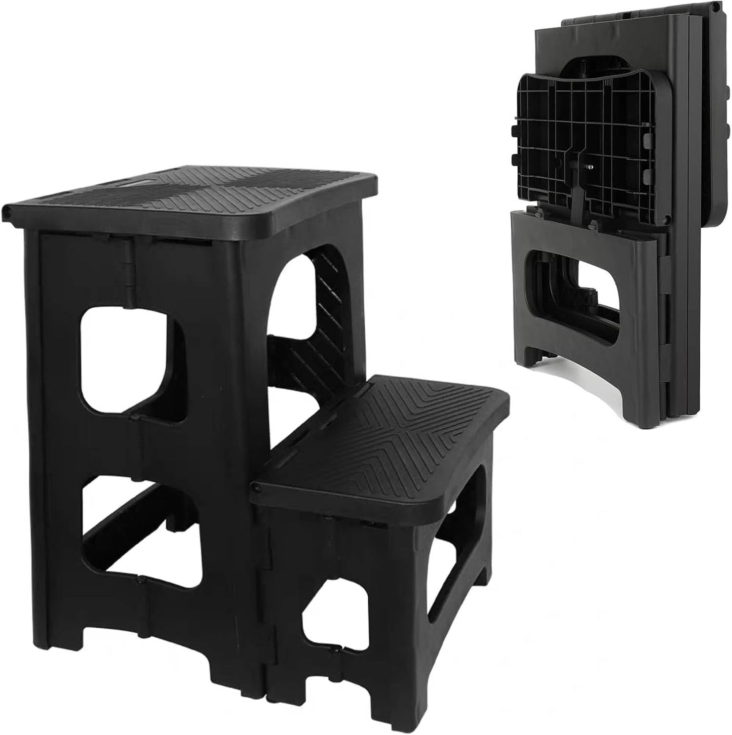 2-Step Folding Stool for Kitchen and Home Use, Lightweight Design