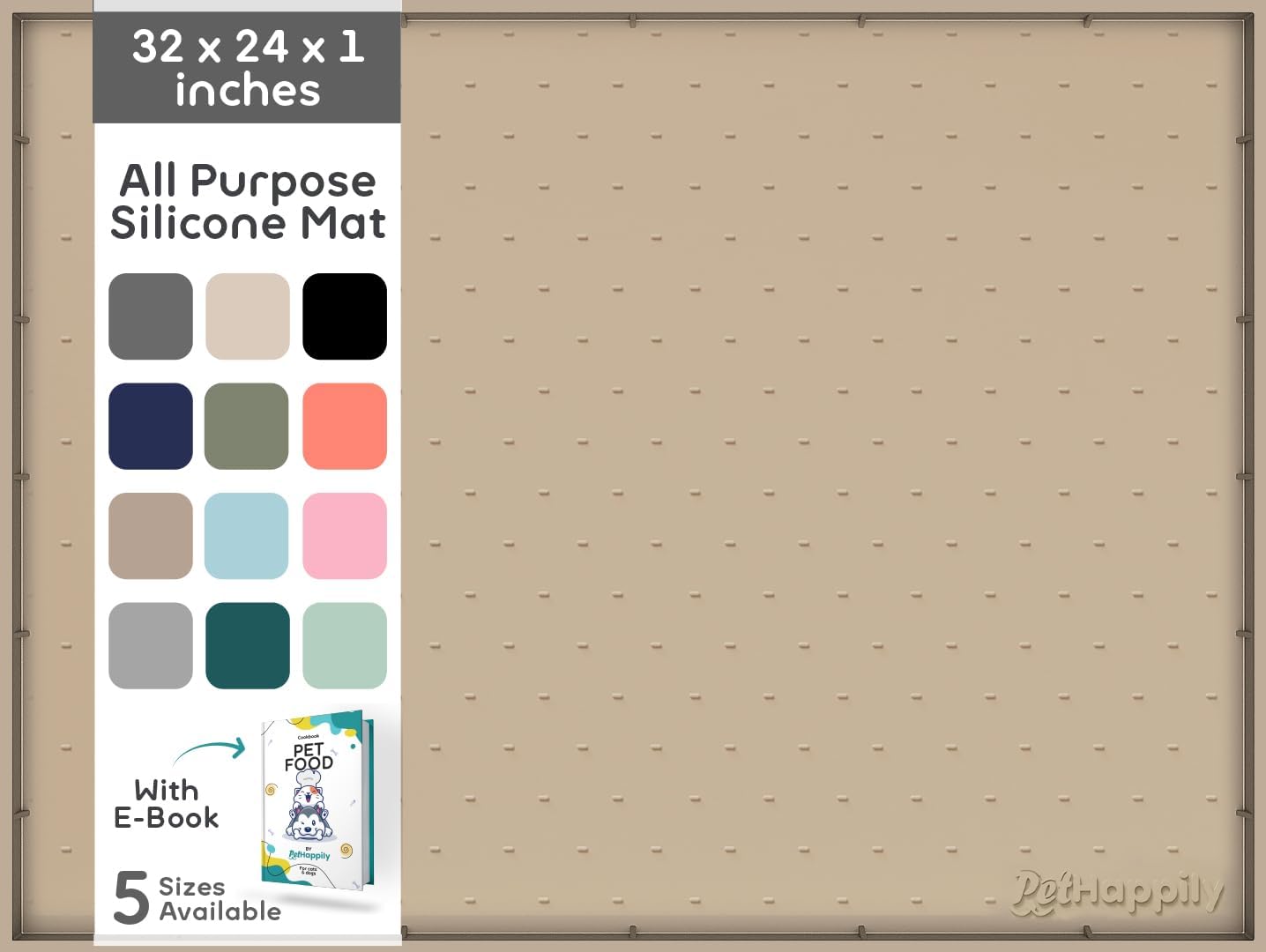 32x24x1 XL Dog Food Mat - Waterproof Non-Slip Feeding Solution