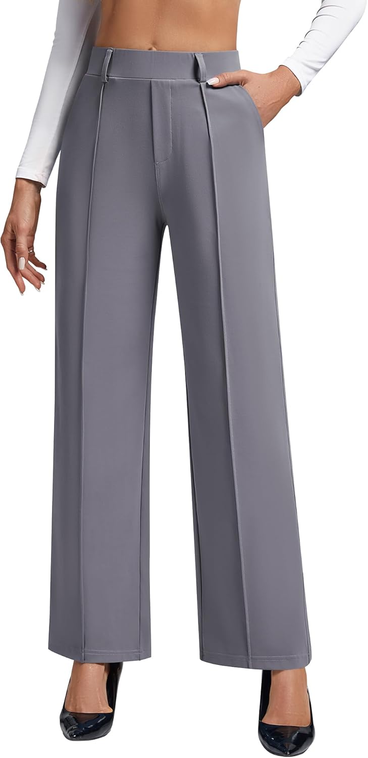 Wide Leg Dress Pants for Women High Waist Business Casual Style