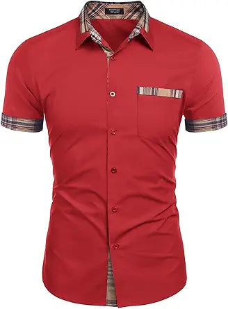 COOFANDY Men's Short Sleeve Dress Shirt for Casual Style