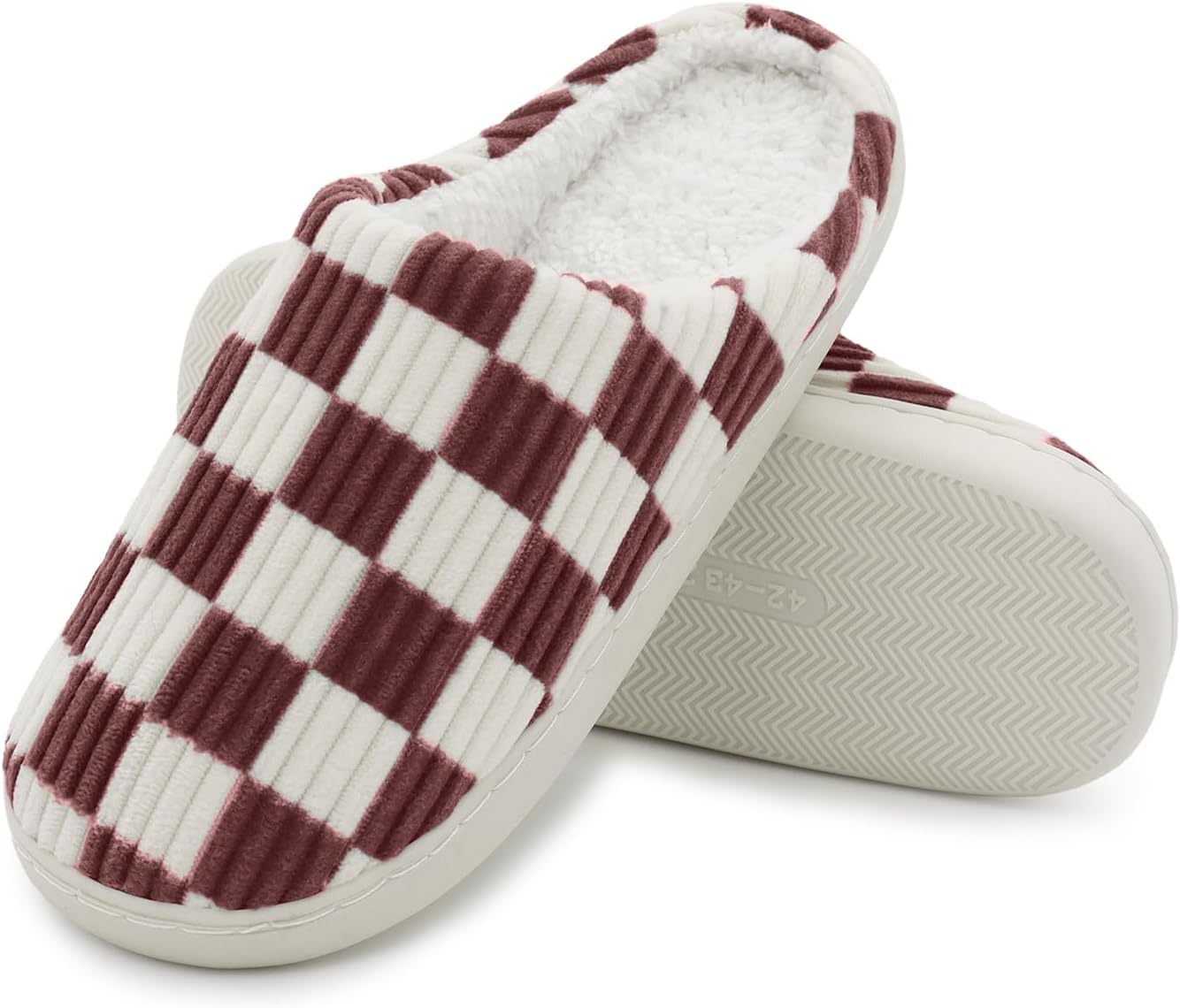 Plaid Memory Foam Slides for Happy Feet