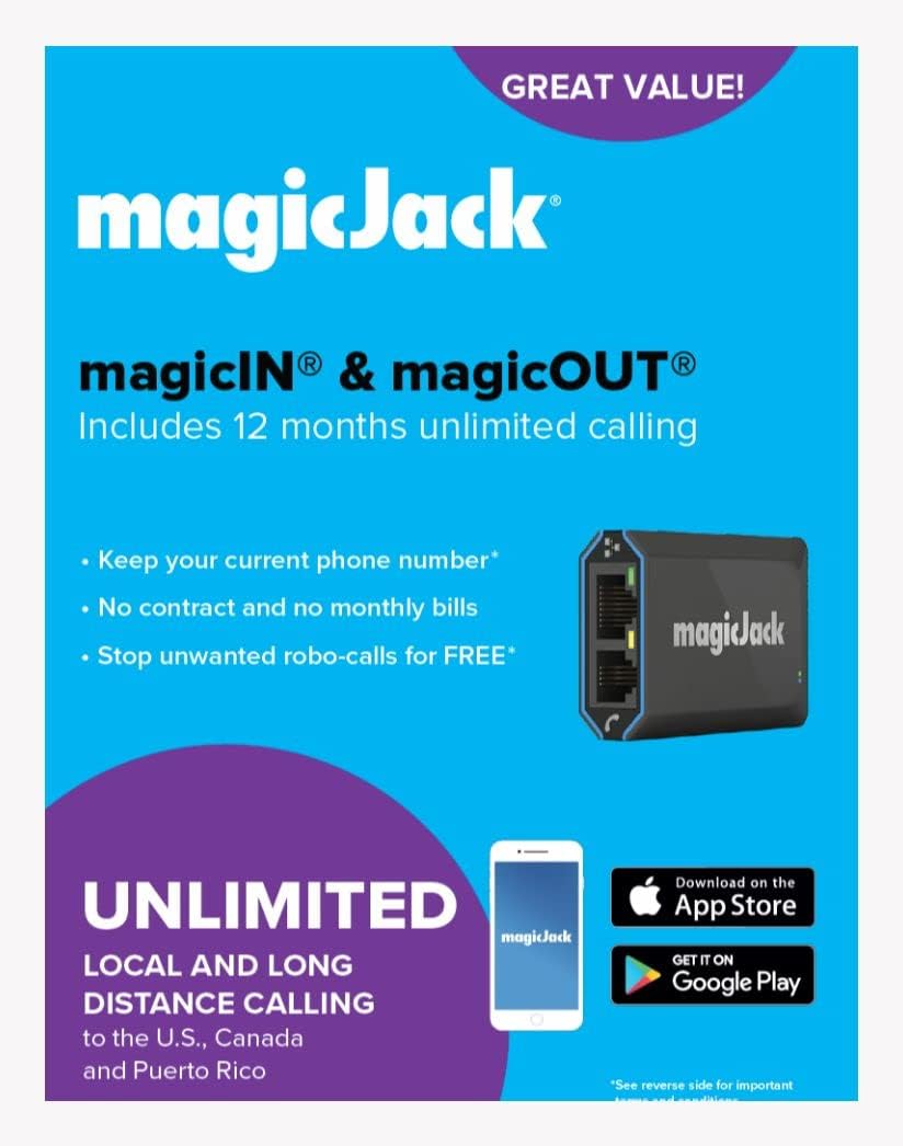 magicJack VOIP Phone Adapter for Unlimited Calls to US & Canada